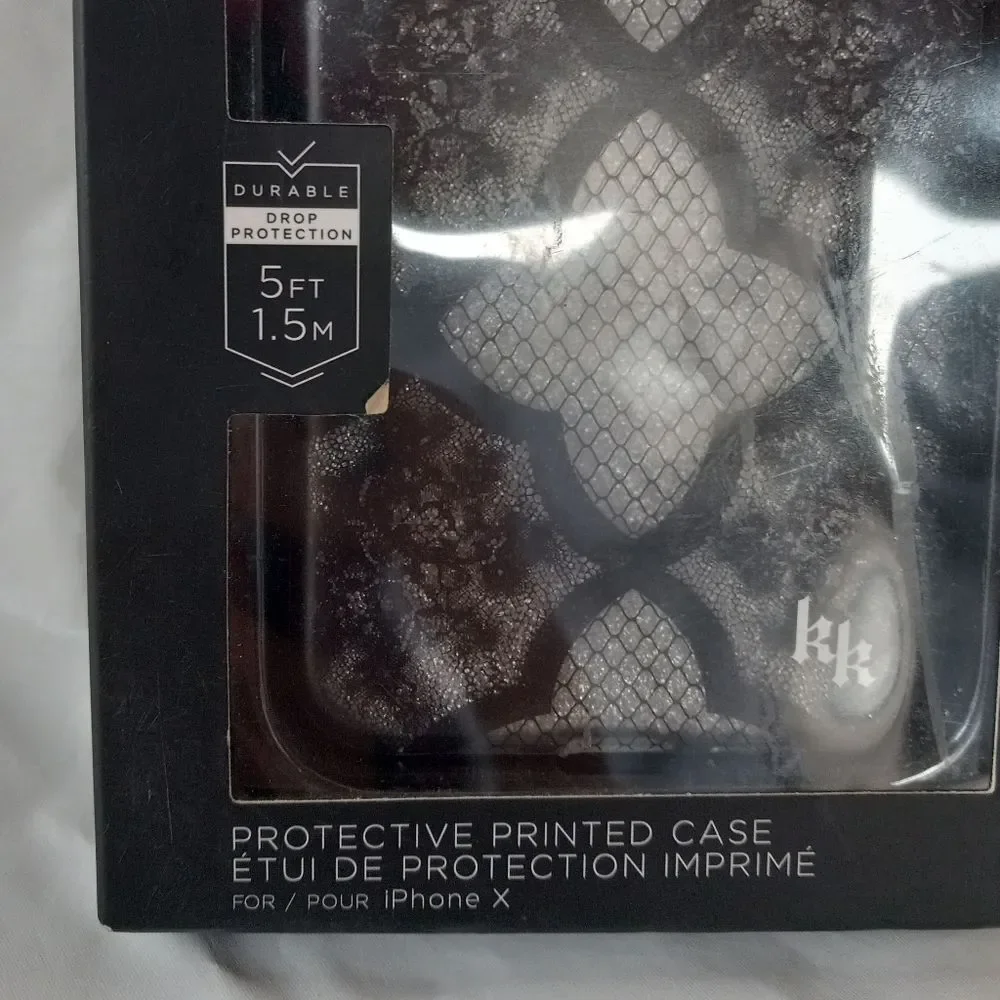 Kendall & Kylie Black Lace Fishnet Case for Apple iPhone X XS- TPU Classy Cover